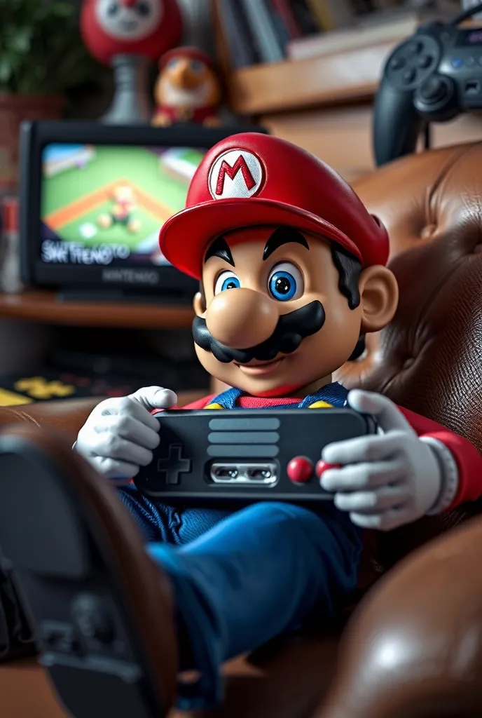 Mario plays Super Nintendo "medium frame" "without distortions or artifacts" "full photorealism" "the eye-catching accuracy of compliance with the industry" 