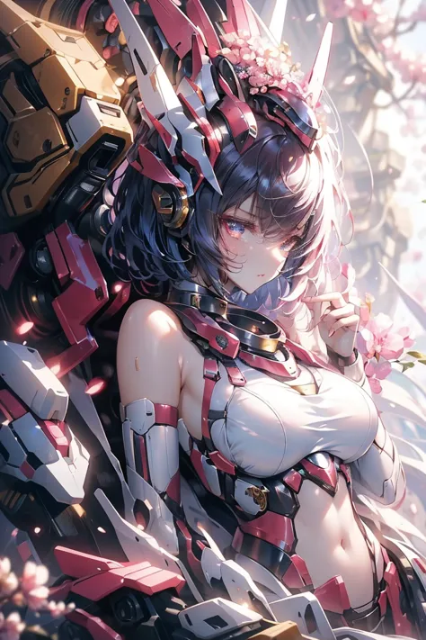 best quality,masterpiece,Ultra-high resolution,(photoactual:1.4),Science Fiction,Yamagishi Junior High School,seductive,（Oriental style）Poison Scorpion Girl,20 years old,short hair,Big breasts,Wearing a poisonous scorpion armed mecha,Sitting on the rocky s...