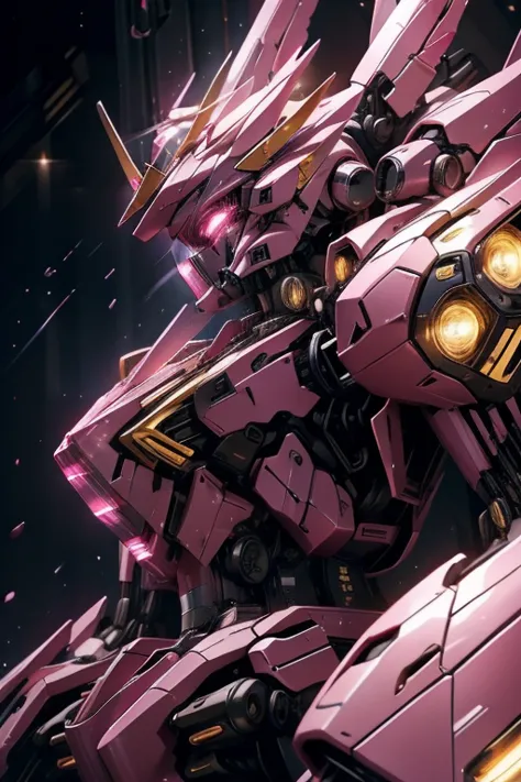 1girl, dramatic lighting,Pink Mecha,Honey Mecha