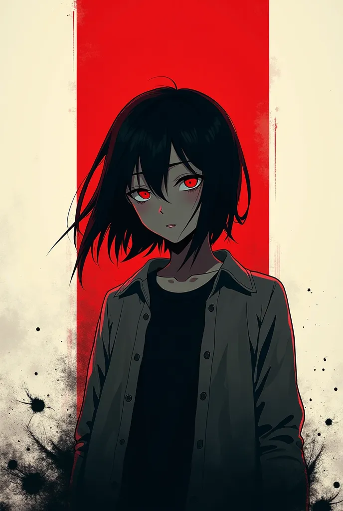 black red white bold illustrative anime addiction and drugs doesnt make good poster