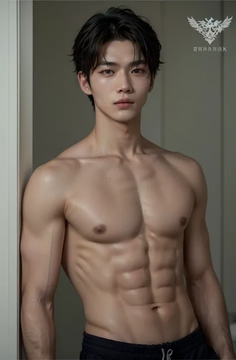 a close up of a man with a shirt on posing for a picture, south korean male, cai xukun, yanjun chengt, prefect body, photorealistic perfect body, attractive face and body, realistic. cheng yi, thin young male, smooth body features, inspired by jeonseok lee...