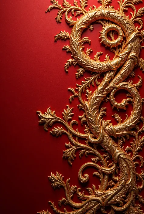Texturized filigrana in gold background crimson