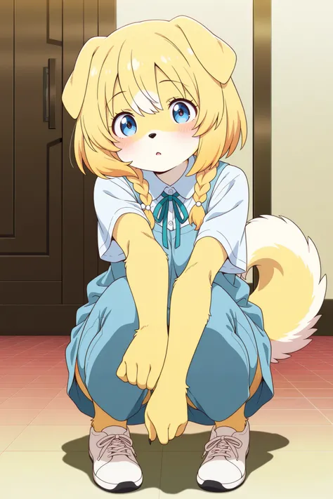 masterpiece,best quality, amazing quality, very aesthetic,anime screencap,newest,,1girl, full body (furry kemono girl:13) (dog)