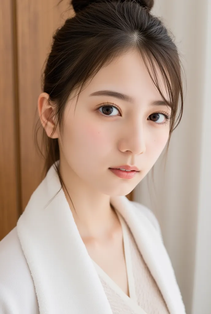 Beautiful 24 Year Old Japanese Adult Female、heavy makeup、very cute face、Beautiful duo、long eyelashes、very white skin、 pear shape、Long、small head、There are no Korean characteristics 、 photos、Actual product、Super tight、Long-sleeved towel made of ultra-thin m...