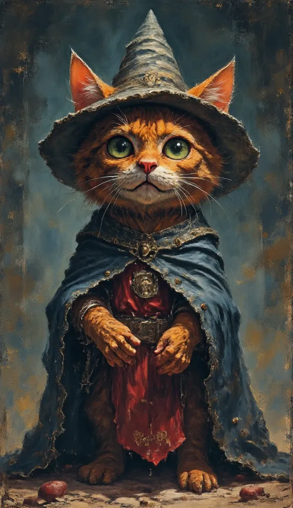 an anthromorphic cat in wizard clothes