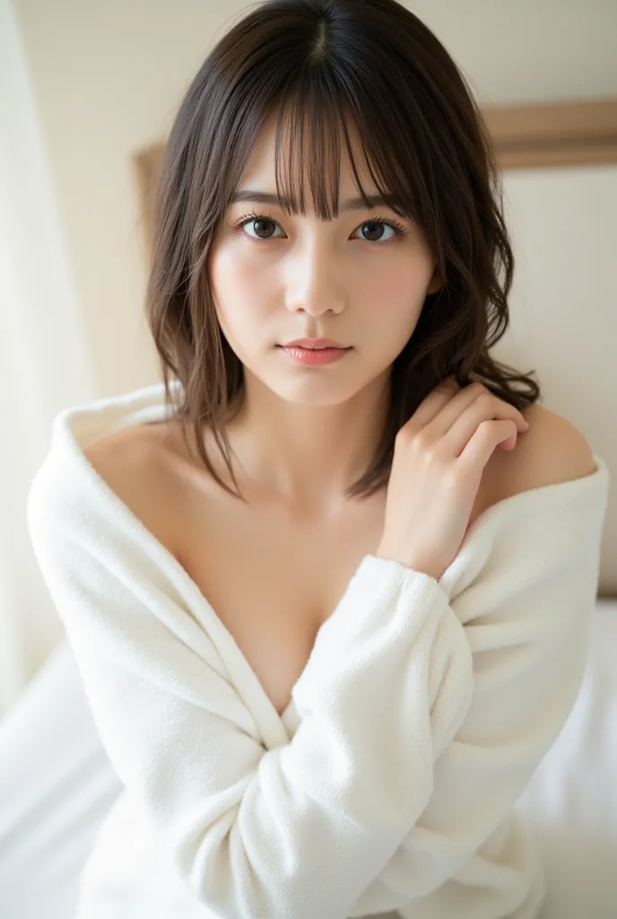 Beautiful 24 Year Old Japanese Adult Female 、heavy makeup、 very cute face、Beautiful duo、long eyelashes、very white skin、 pear shape、Long、small head、There are no Korean characteristics 、 photos、Actual product、Super tight, Long-sleeved towel made of ultra-thi...