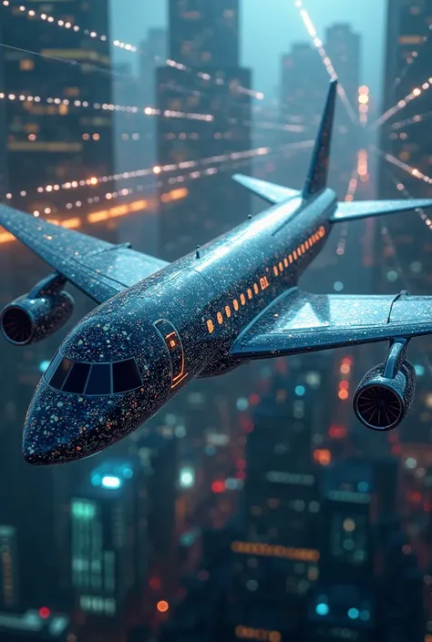 Create an image that represents cybersecurity and contains an airplane