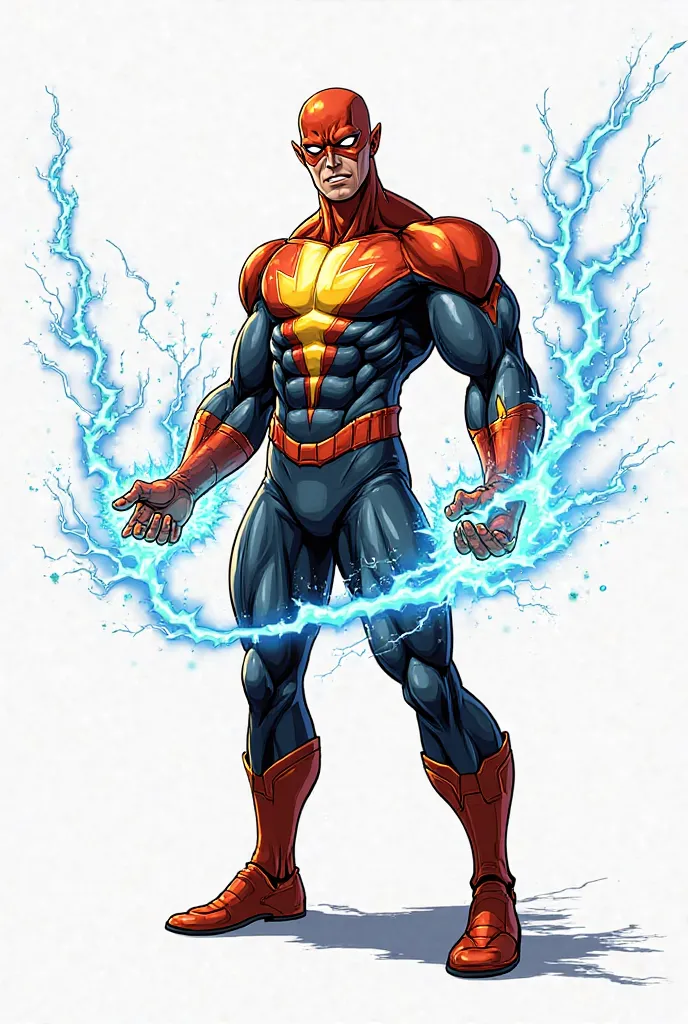 A tope de power with a white background, A lightning bolt in comic
