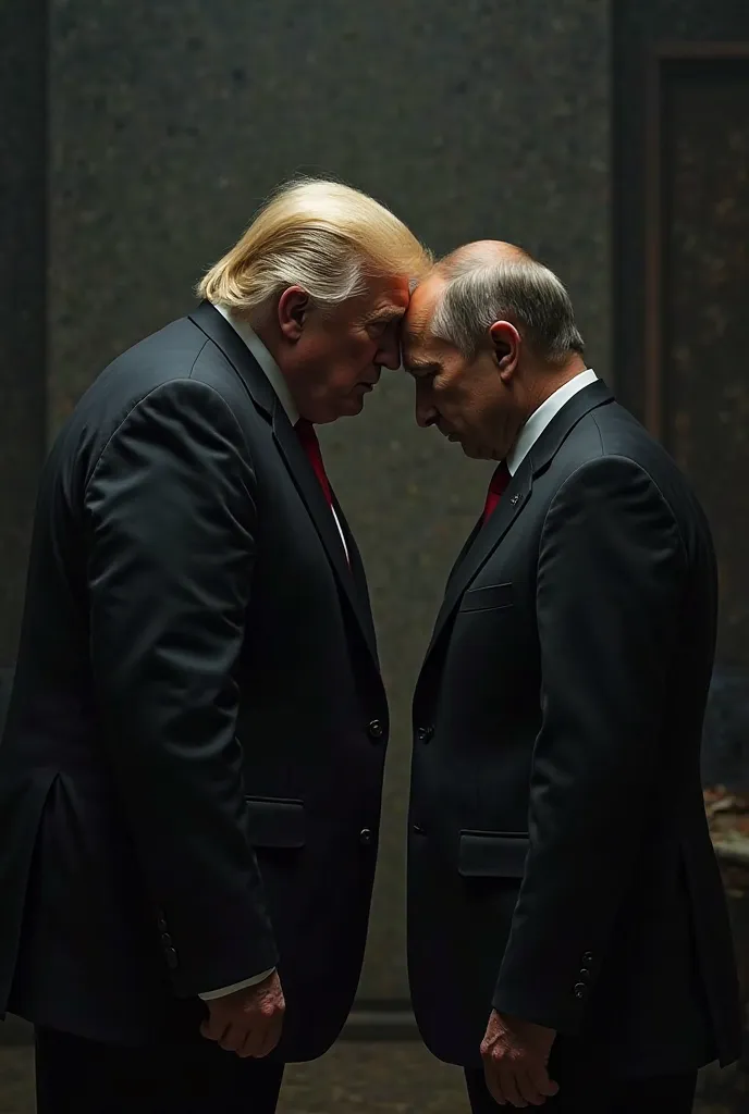 Donald trump bending over putin as he whispers in his ear