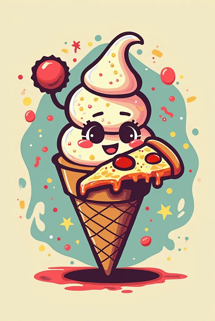 A logo to identify ,I'm going to sell ice cream pizza. 