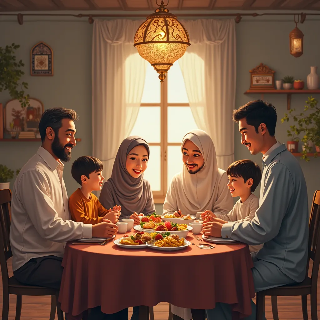 Jasa family for breakfast in Ramadan in the presence of the head of the family and a doctor