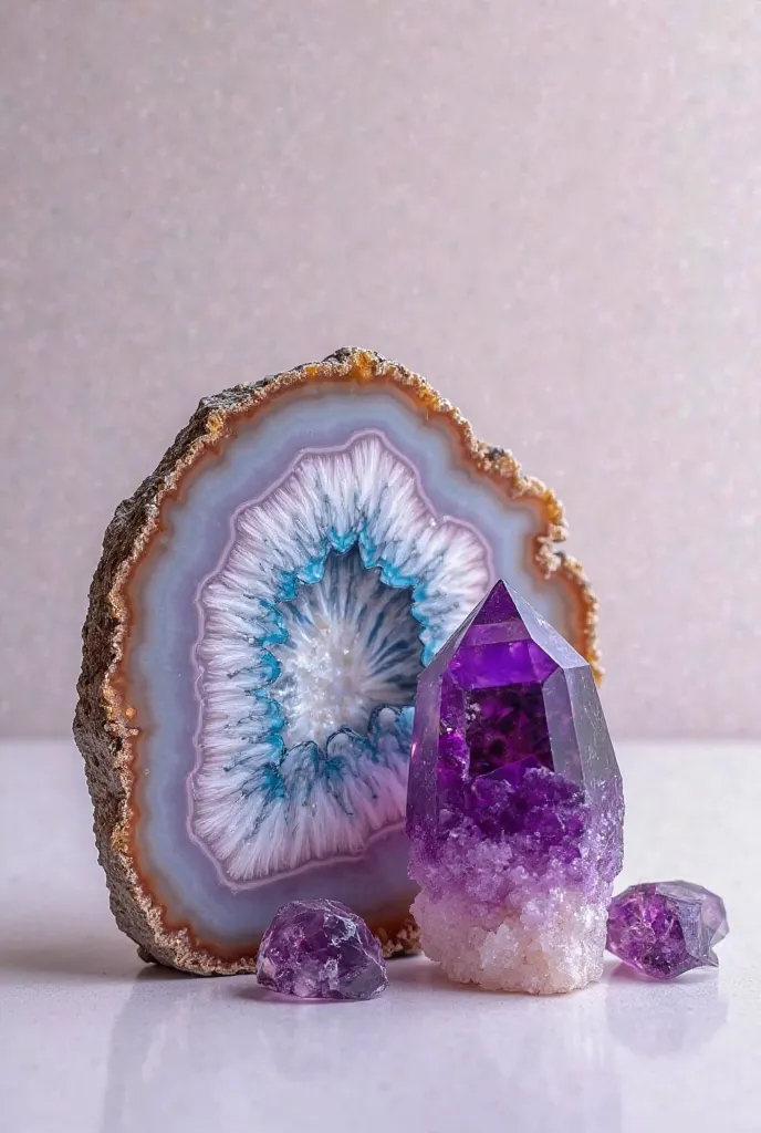 Agate Slice Amethyst Up No Background