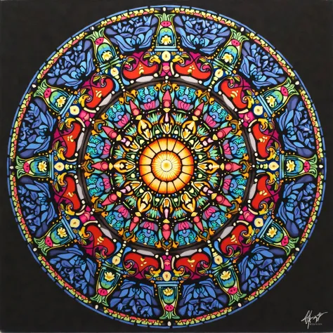 🔸Mandala of Hinduism and Buddhism — They represent the universe and are used in rituals and meditations.
🔸Christian Mandala — Stained glass and rosacea views of cathedrals,  symbolizing divine perfection .
🔸Mandala of the American Indians - Used as symbols...