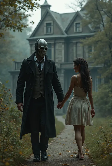 The one masked by payday2 grabs a very beautiful girl by the hand of 20 years old and leads her to an abandoned mansion