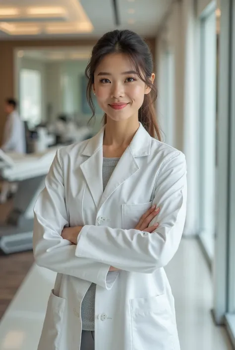  A beautiful girl doctor in a luxury clinic 