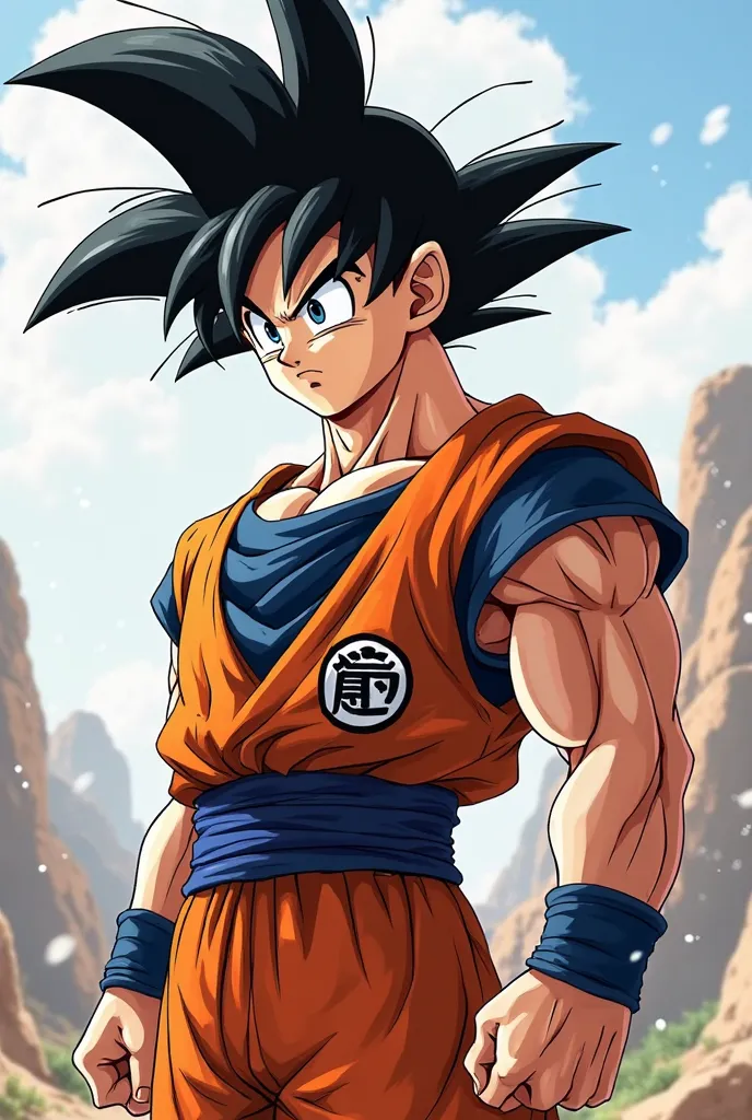 Generate a Dragon Ball image of Son Goku without a background