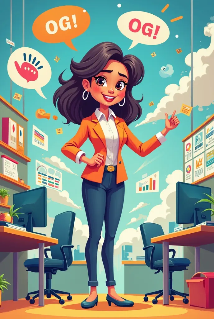 Create a woman Sena National Learning Service in a cartoon that demonstrates entrepreneurship 