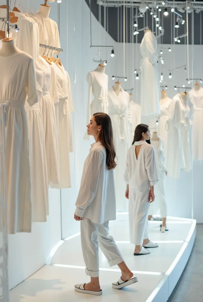 Ways to display white clothes in international stores and display them in different and rare ways 