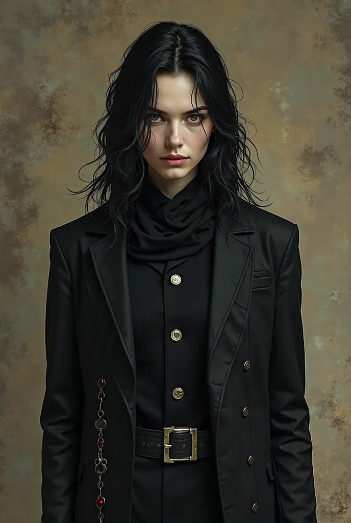 Victor Constantine is tall and slender,She is 18 years old, with pale skin and angular features.  His golden eyes , cold and enigmatic, contrast with long black hair, that fall out of order, partially bound by a dark scarf. Your movements are silent and pr...