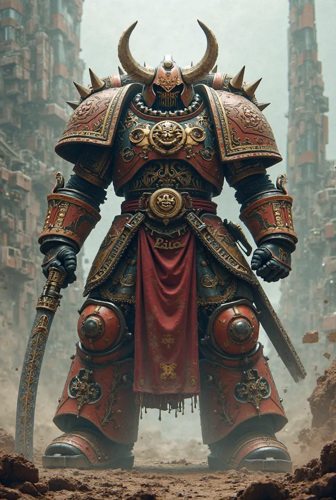 warhammer 40k spacemarine orc samurai wallpaper