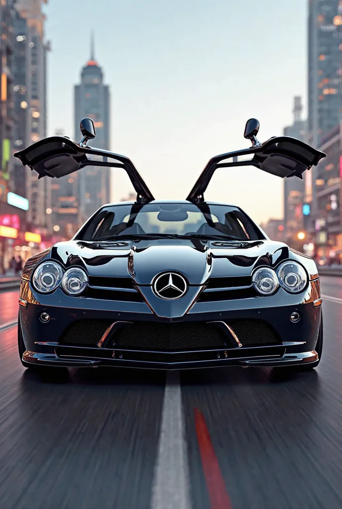 Create the image of a Mercedes SLR Mclaren (2003) copying the car selection icon from the game The Crew