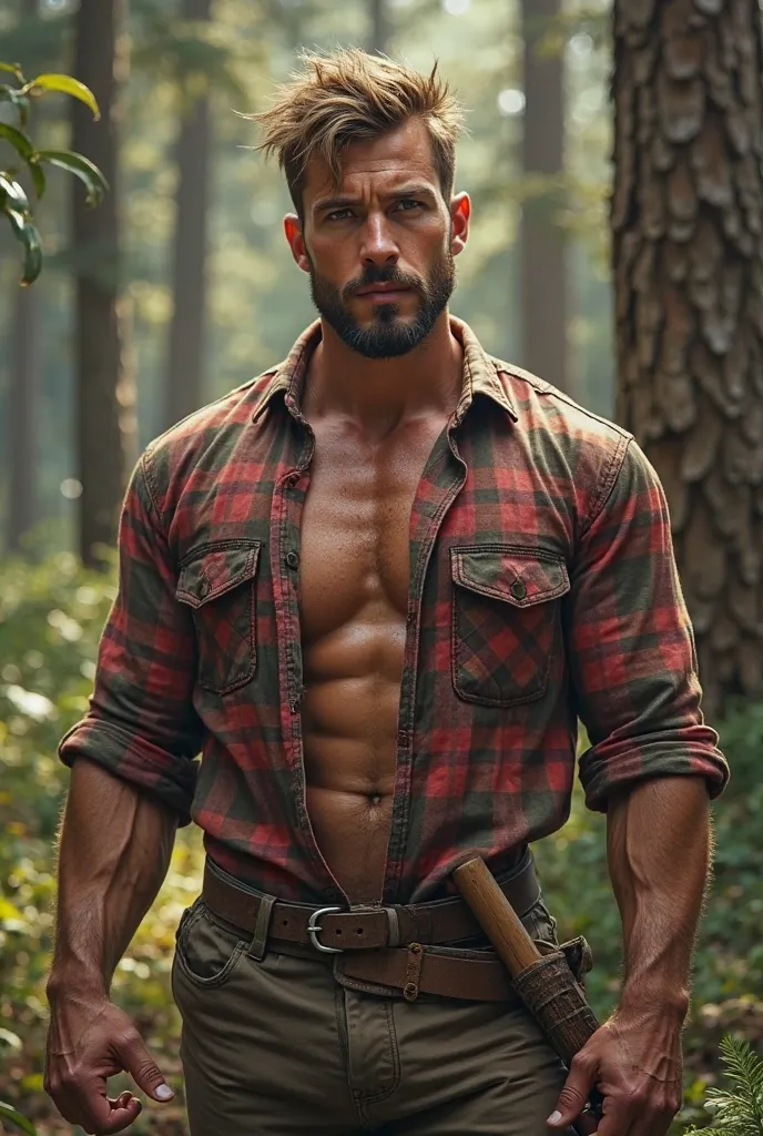 Create a sexy gay lumberjack