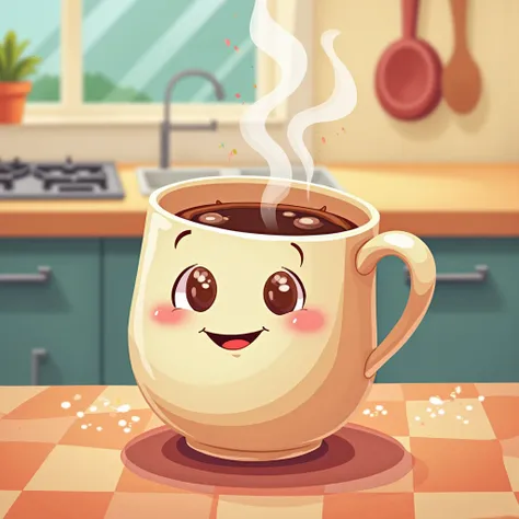 No chat make a cup more cartoon please