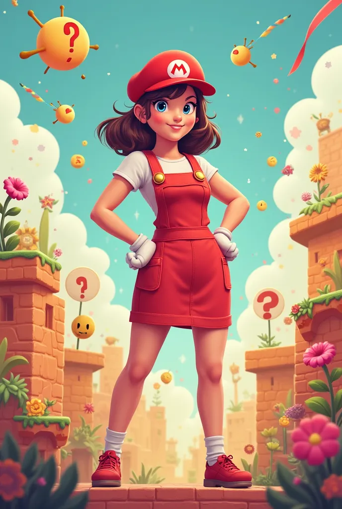 Happy Women's Day postcard Mario Bros concept
