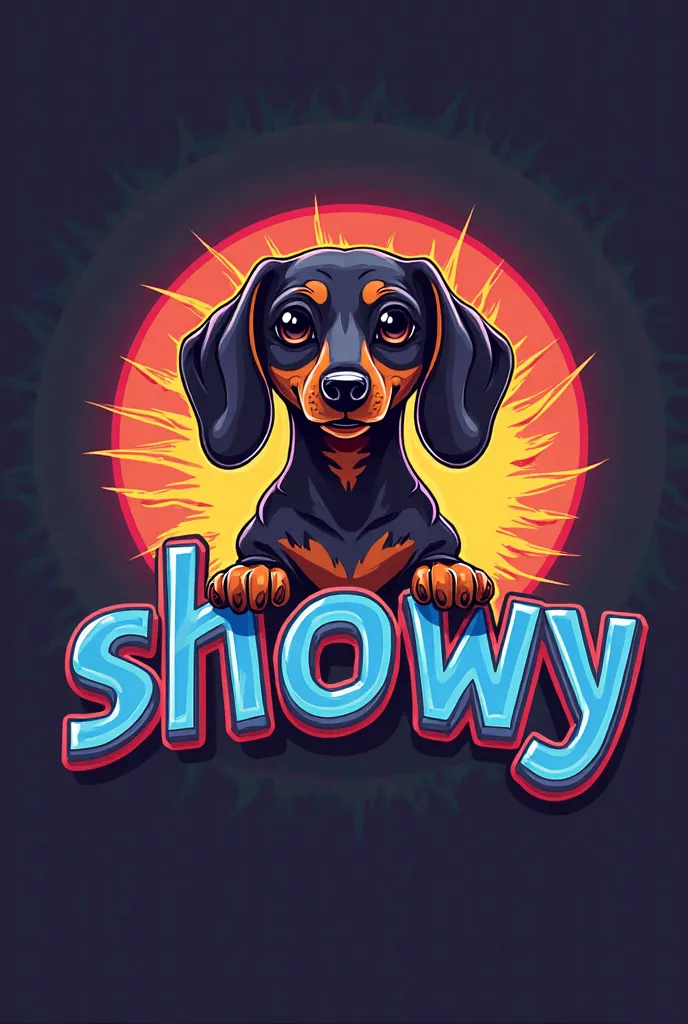  Striking Logo That Says "Showy "  striking colors with dachshund