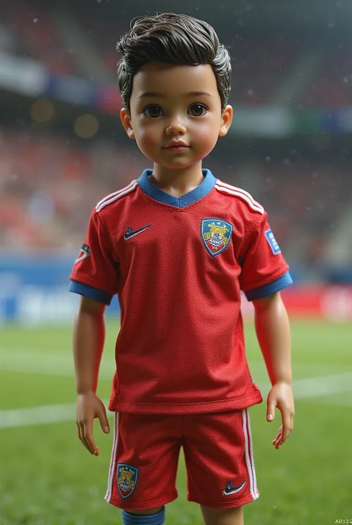 Doll dressed as a national team with the word Fabián 