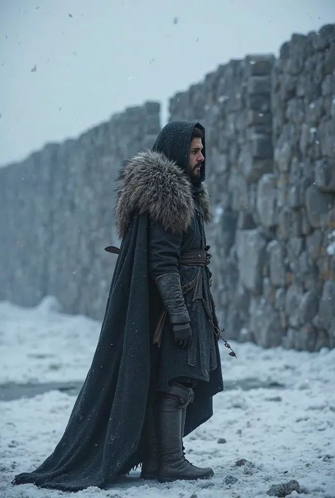 The picture on the right is good, try to look more like Jon Snow and show the grandeur of the wall, and try to be dark, convey a sense of loneliness.