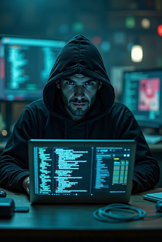 Hacker with laptop