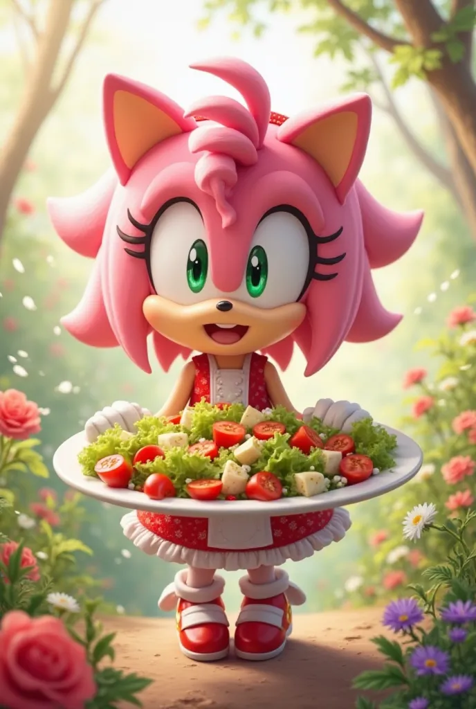 Amy rose with salad plate