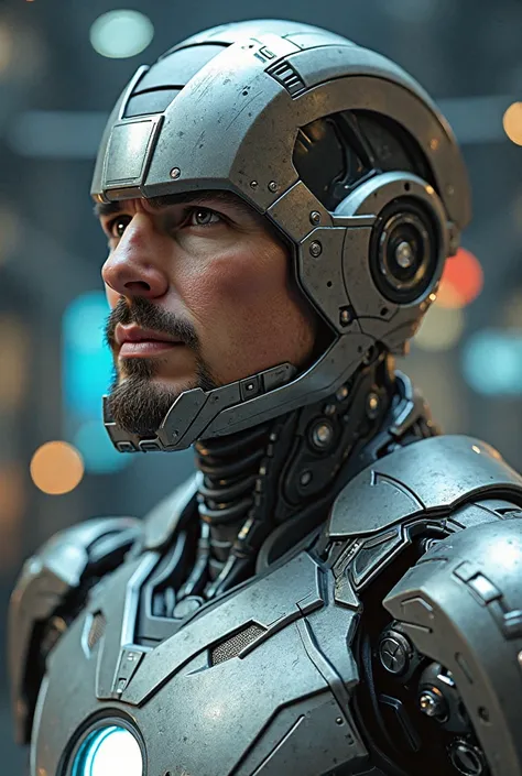 Tom Cruise's Face Iron Man, Movie Iron Man Style, realistic description, 고화질