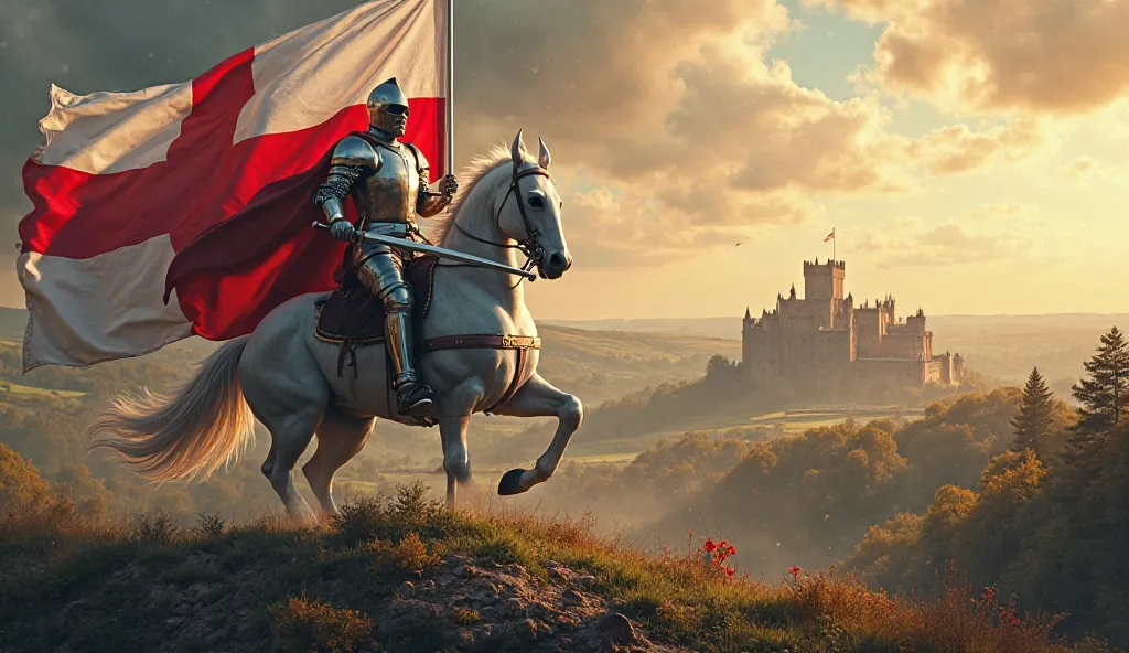 St. Georgius England flag symbol realistic images in cinema poster style in ultra HD quality