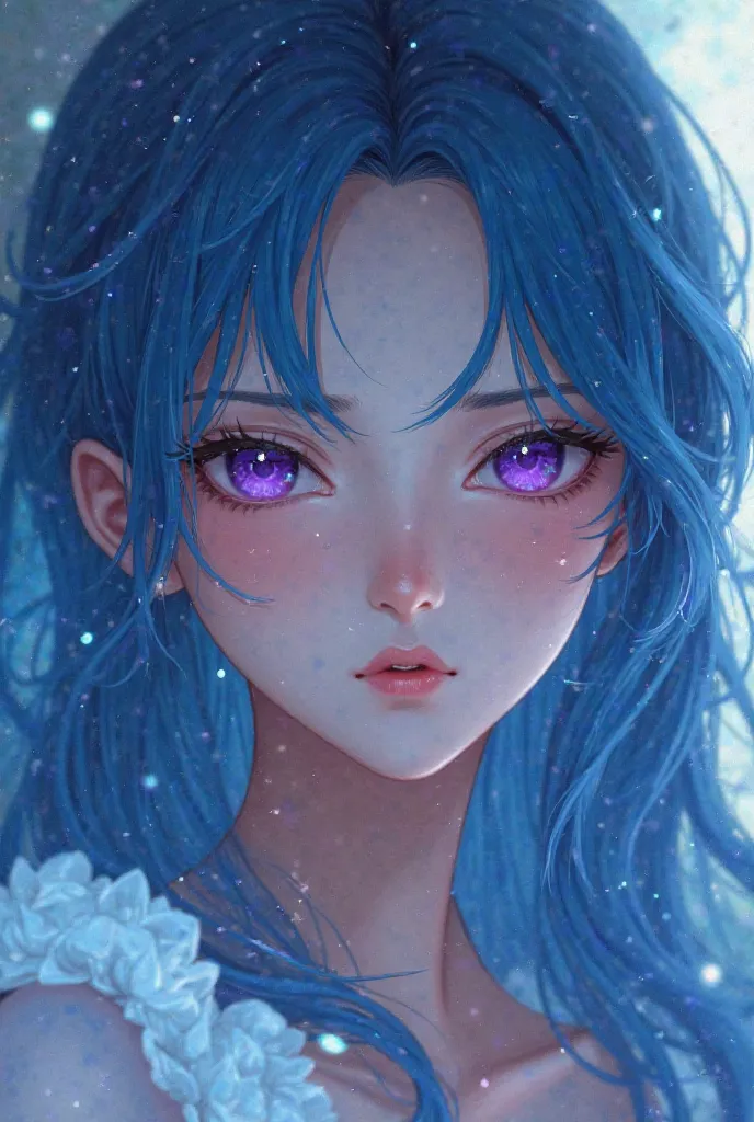 Girl with blue hair Naruto purple eyes