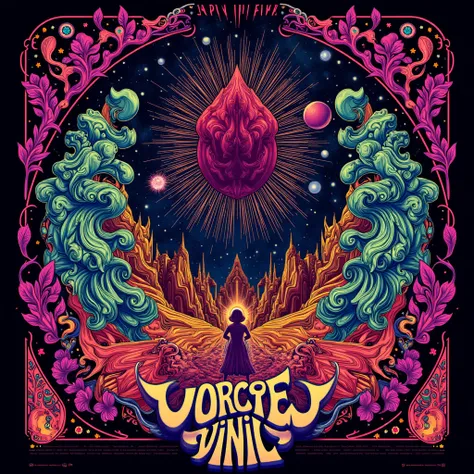 garbled band 70's of the brand twin metal girls wallpaper 8k,  Highly detailed poster for the enigmatic film : ((Vortex Vinil )) banda 70´s de la marca Vortex Vinil  Detalles en HD, pilot, planet in the background , psychedelic cosmic horror, Psychedelic i...