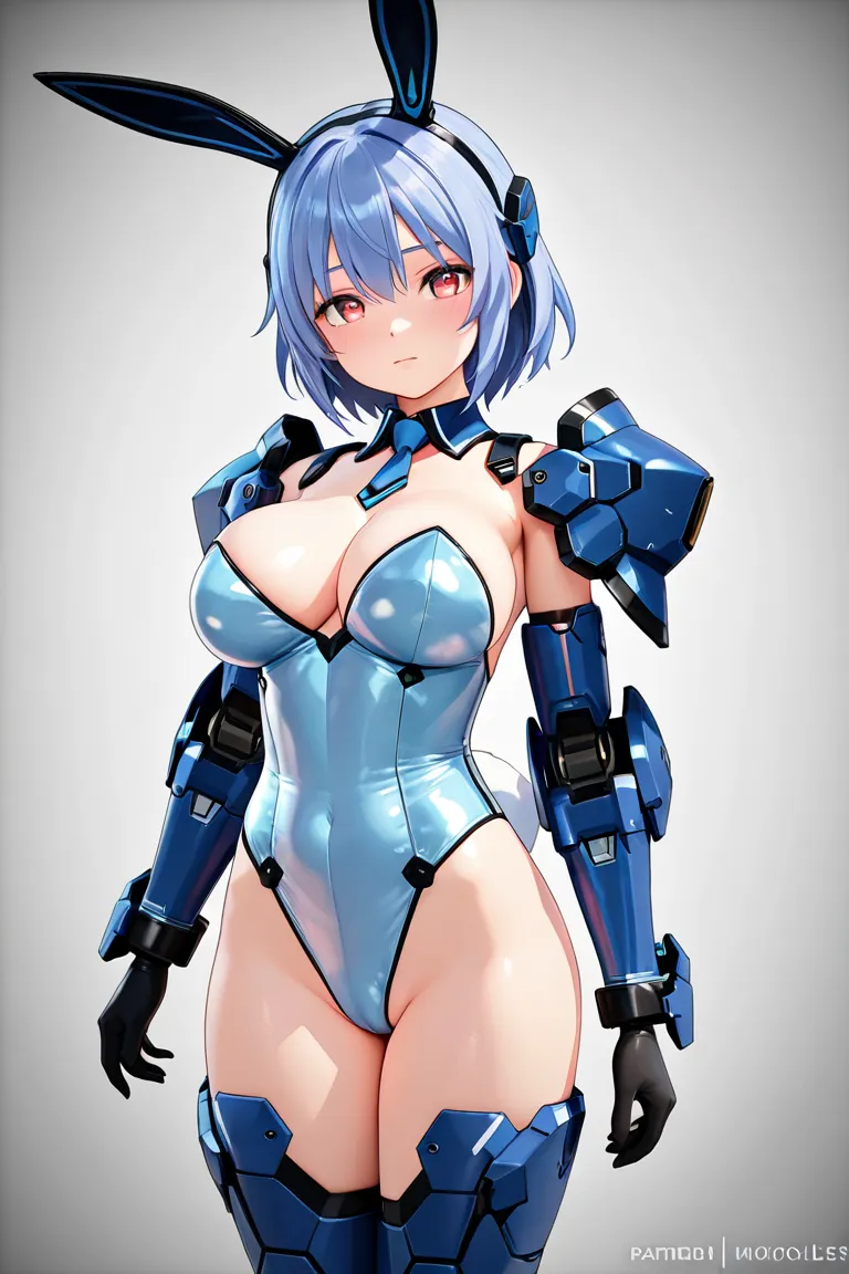 anime style, 1girl, younger female, mecha musume, armored leotard, bunnysuit, perfect hands, 3d, nsfw, high resolution, high quality, hd, round breasts, small breasts, round breasts, medium breasts, round breasts, large breasts, round breasts, huge breasts