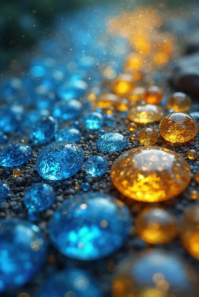 Make it a gradient of blue gems and yellow gems