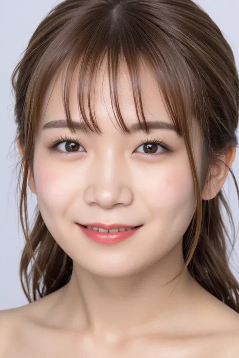  a high-resolution photo of a Japanese actress, 8k, RAW photo, nsfw, (best quality, masterpiece),(realistic, PHOTOREALISTIC:1.2), complicated details, cinematic lighting, portrait, Alone, Attractive Woman, smile, cute face, detailed face, Detailed and Attr...