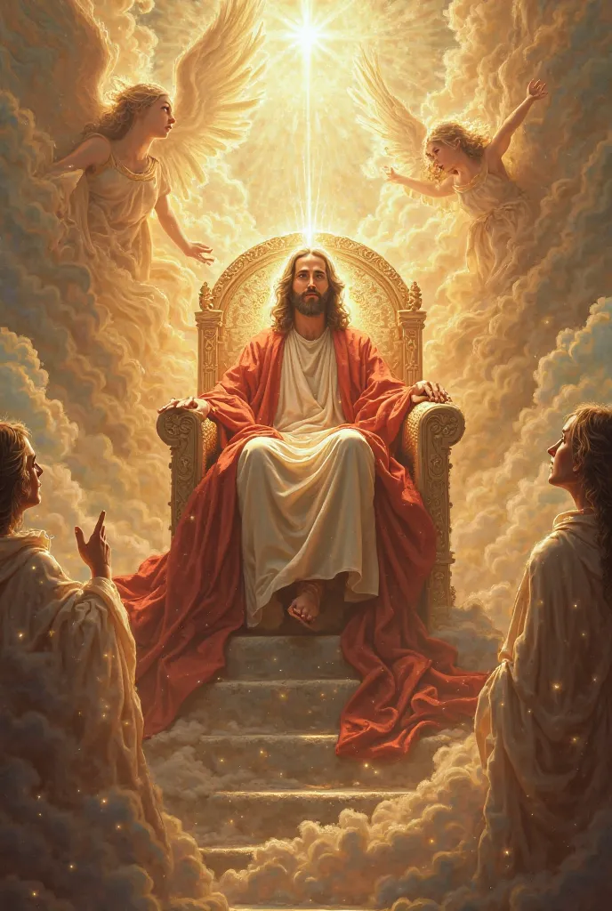 Jesus in Heaven seated on the throne 