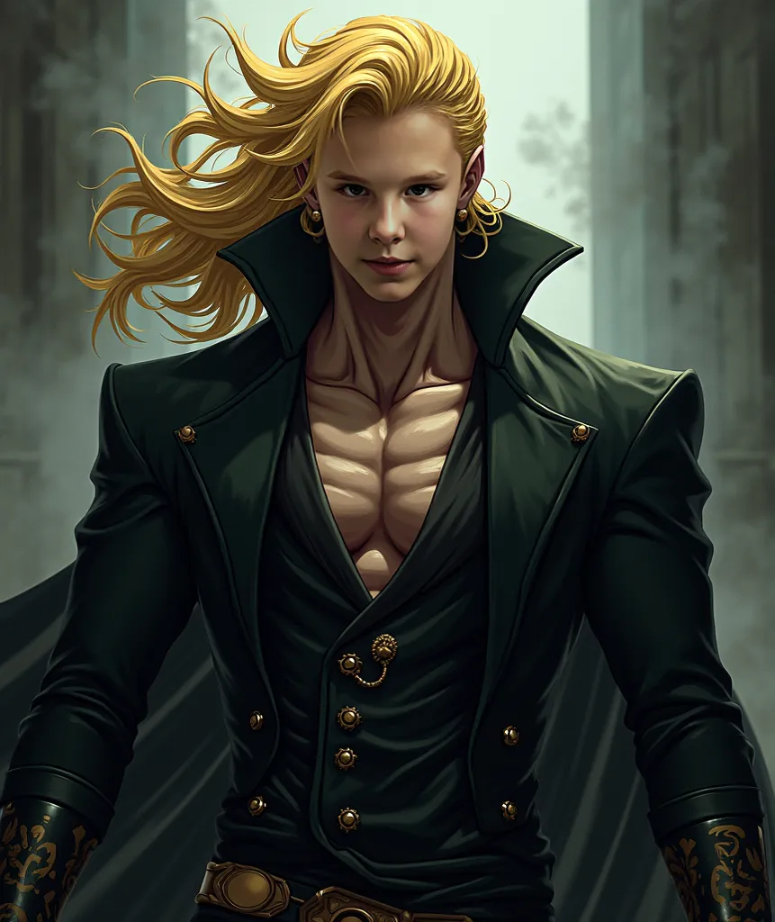 The person in the anime image looks like Dio Brando from Jojo Bizarre Adventure