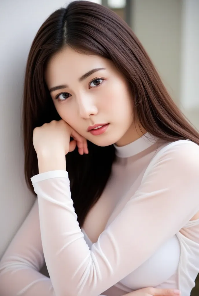  photos、 Beautiful 24 Year Old Japanese Adult Female、heavy makeup、very cute face、Beautiful duo、long eyelashes、very white skin、 pear shape、Long、small head、There are no Korean characteristics 、Super tight、ultra-thin transparent rubber long sleeve leotard、sex...