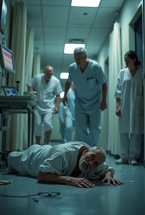 A patient falling in a hospital room