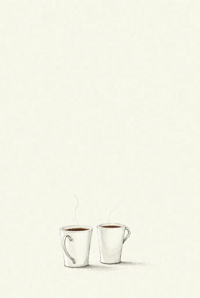 Make a sketch as if it were in simple pencil of two cups of coffee
