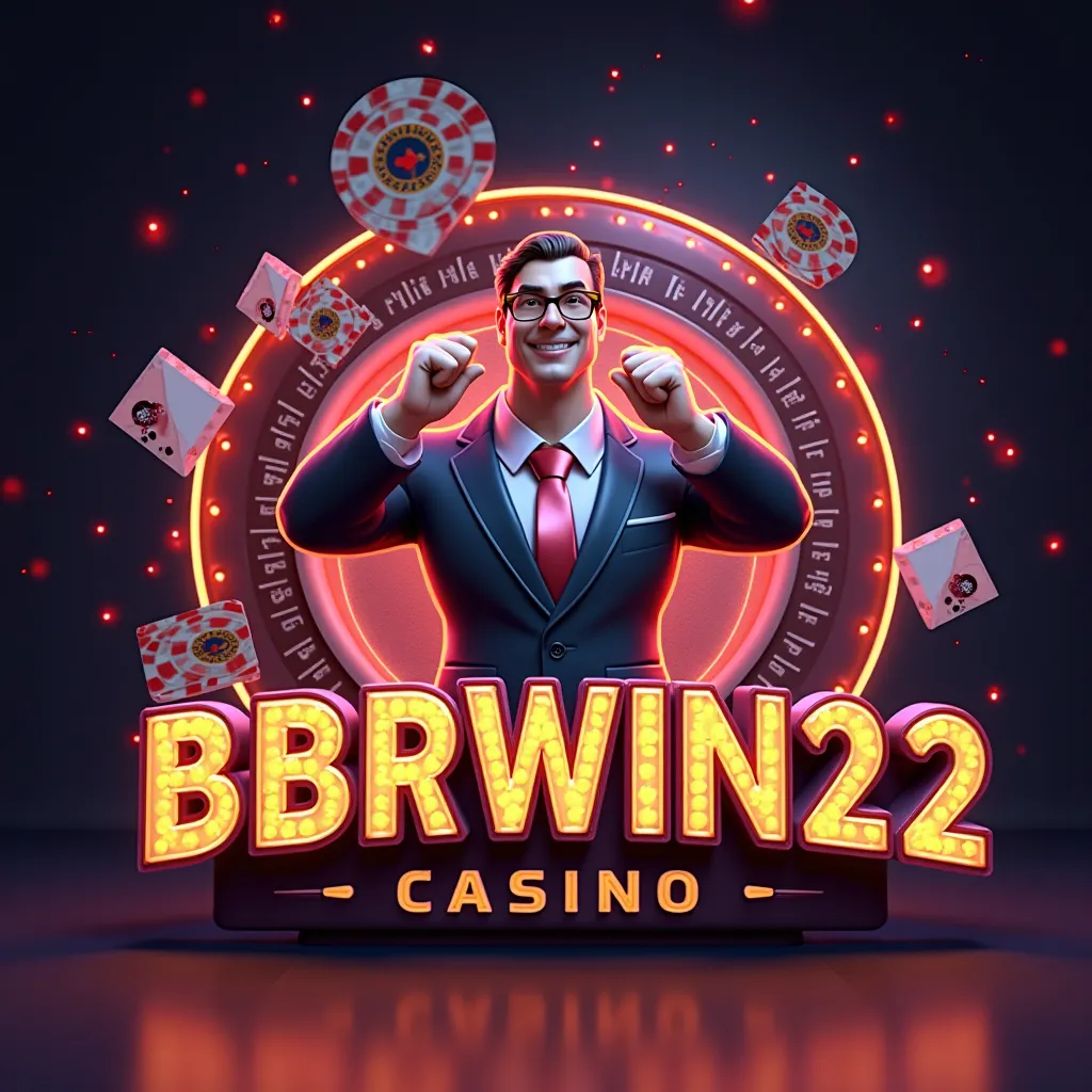 Create a logo for a casino platform with the name BBRWIN22, in an animated 3d style , Do it on a fully colored model 
