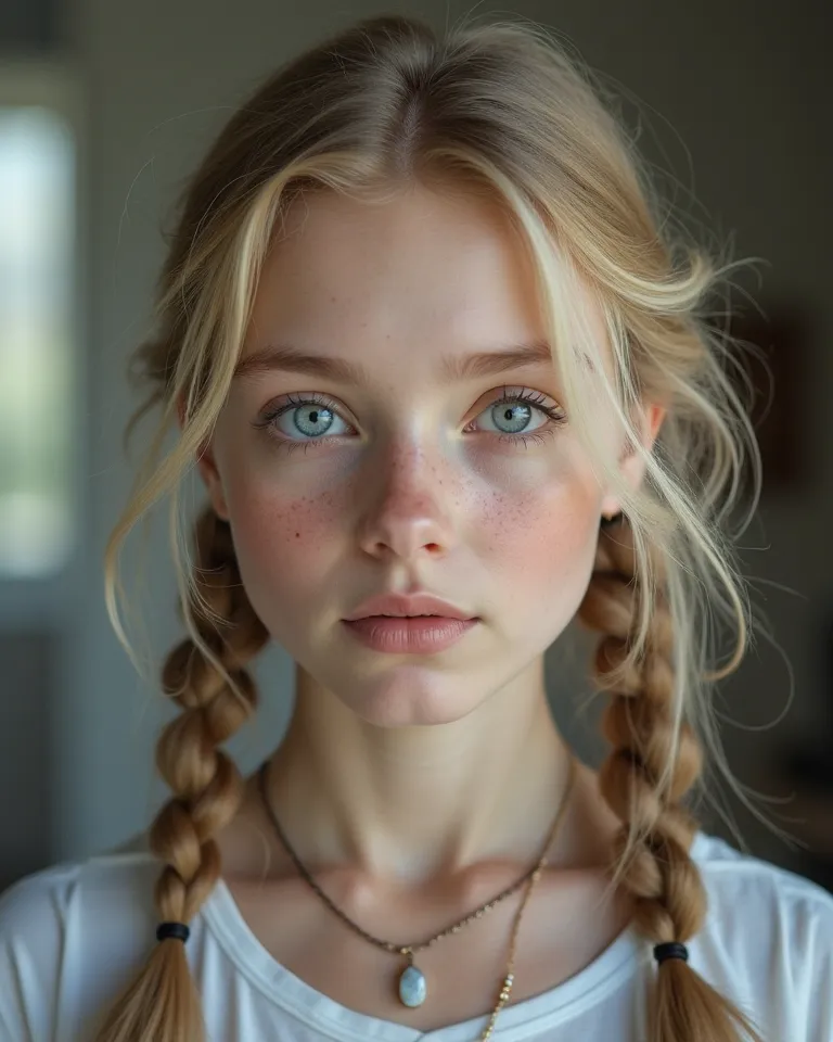  a girl,  sexy 18 year old girl, pigtails,  beautiful face,  splendid,  beautiful,  beautiful,  beautiful face, pale skin, regions, blond hair, blue eyes, lab, best quality,4k,8K,high resolution,masterpiece,ultra detailed,realistic,fotorrealistic,foto-real...