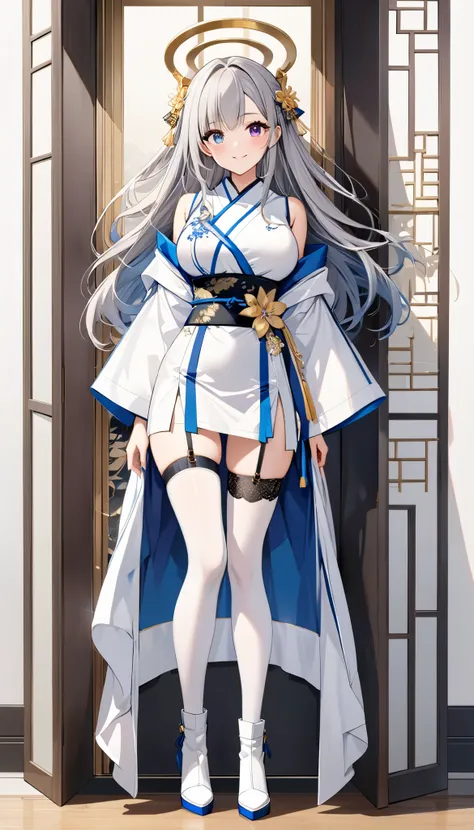 fresh illustration ,
Superfine painting,
Top Quality,
very delicate illustration ,
Very fine details ,
Super detailed drawing ,
beautifully refined,
1girl ,
{full body},
{standing},
Alone,
height 158 cm,
Beige Skin,
{The iris of the right eye is skyl...