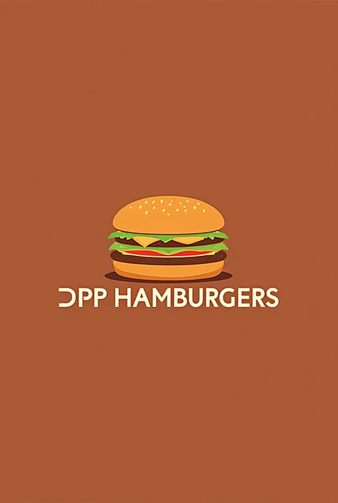 A vector logo of a hamburger with the words DP hamburgers in capital letters with no background behind the image 


