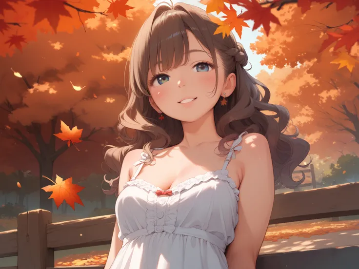 An anime-style illustration based on the provided sample image. The character
features long, flowing dark wavy hair and a soft, curvy, and feminine figure.
She is wearing a semi-transparent elegant top paired with a delicate camisole
underneath. The out...